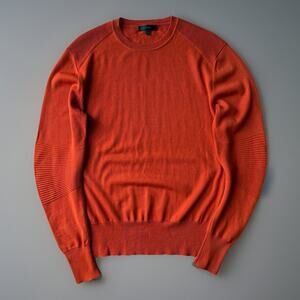 Belstaff Sweater Women's M Orange Lightweight Wool Pullover Made in Italy